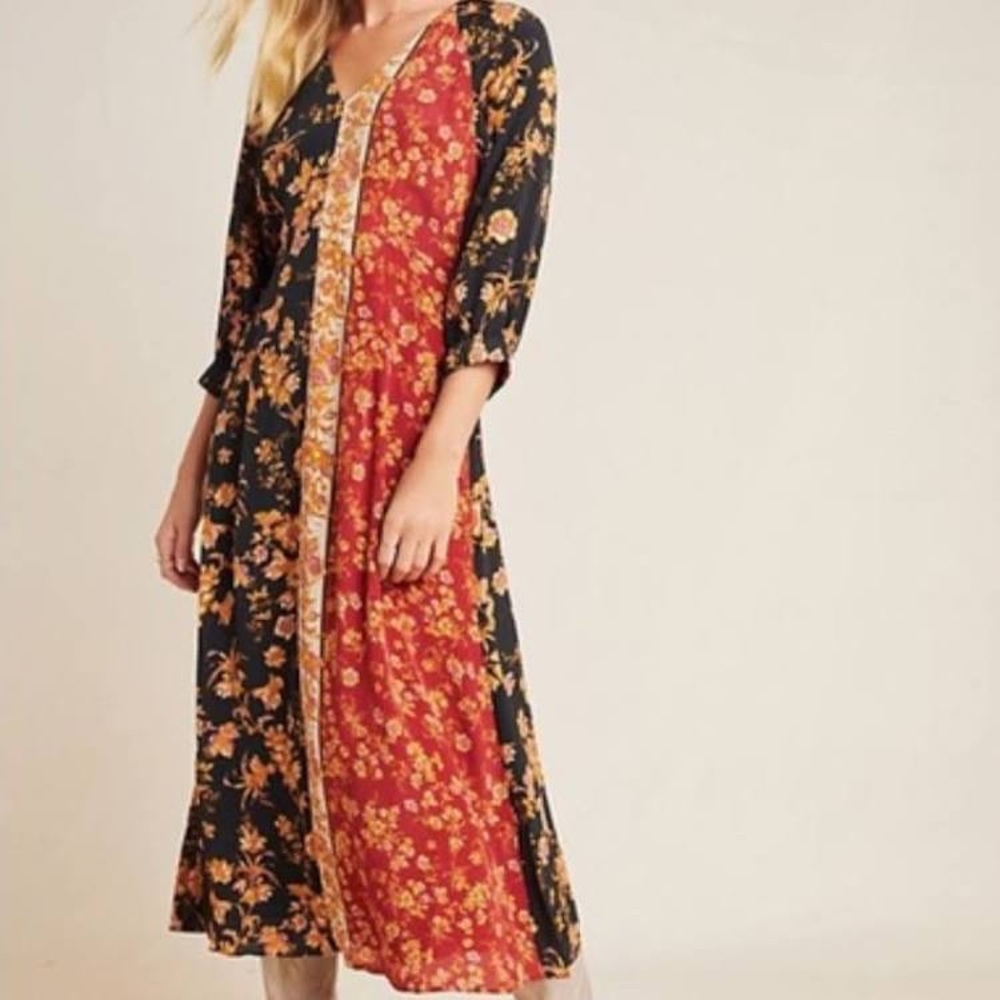 Kachel X Anthropologie Maja Mixed Dress, size 4